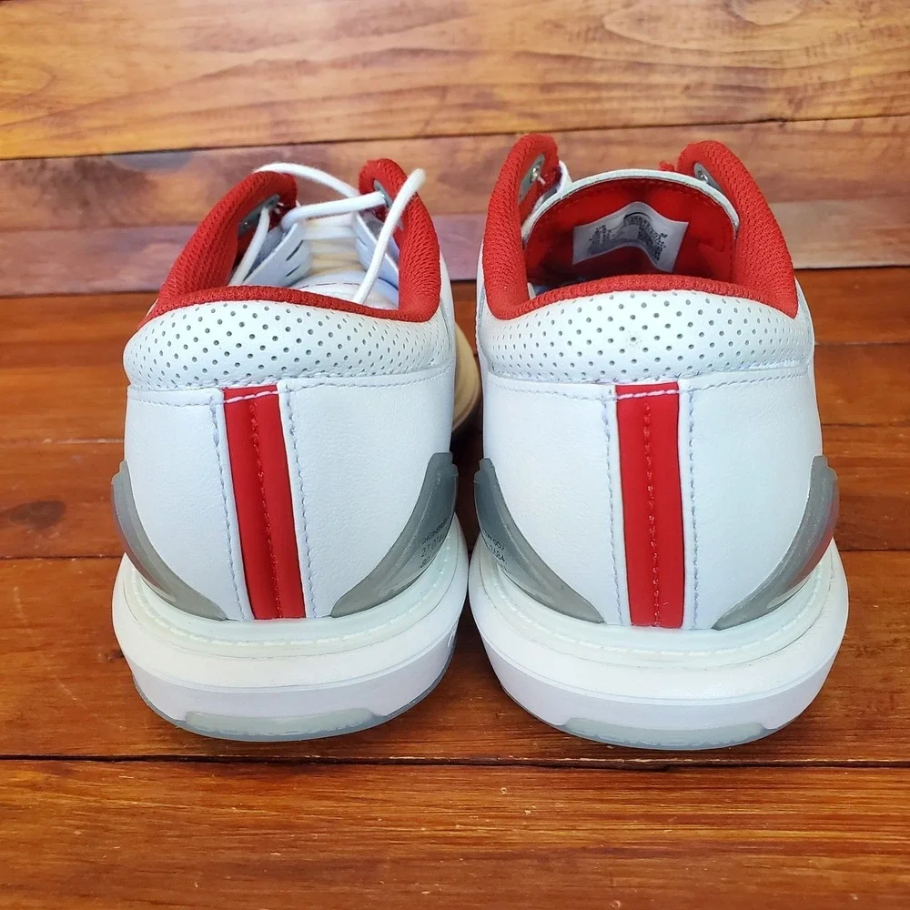 Nike Air Jordan ADG 5 Golf Shoes Men 8.5 White Fire Red Metallic FQ6642-101 New